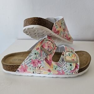Brand New BJORNDAL Womens Fun Floral & White Slip On Sandals Shoes EU 39 US 8.5